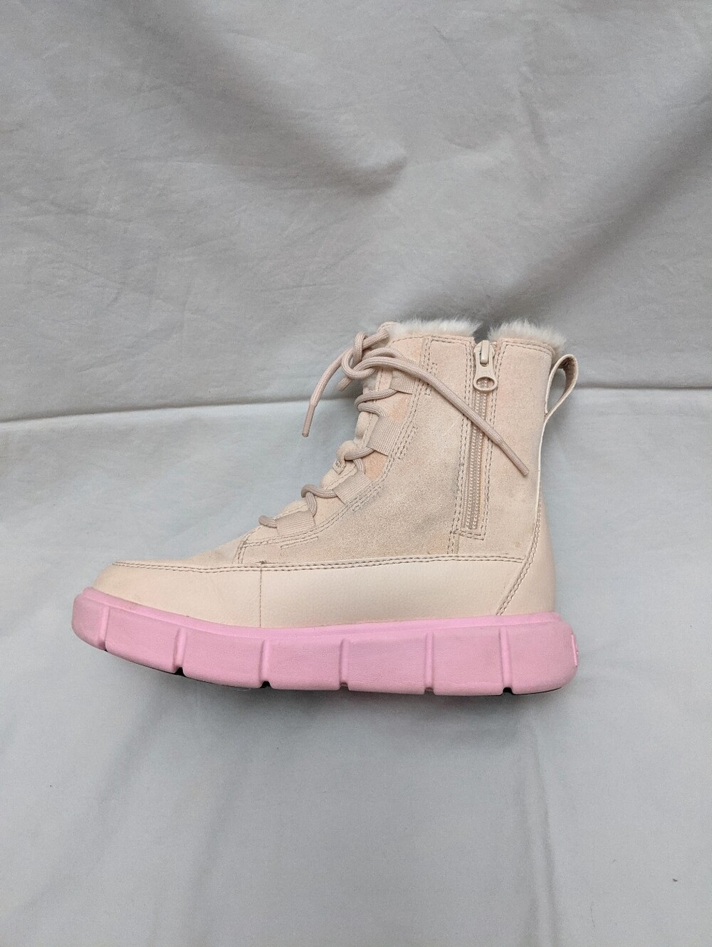 Sorel Girls Beige Faux-Fur Ankle Insulated Snow Boots Size 2 - Picture 10 of 10